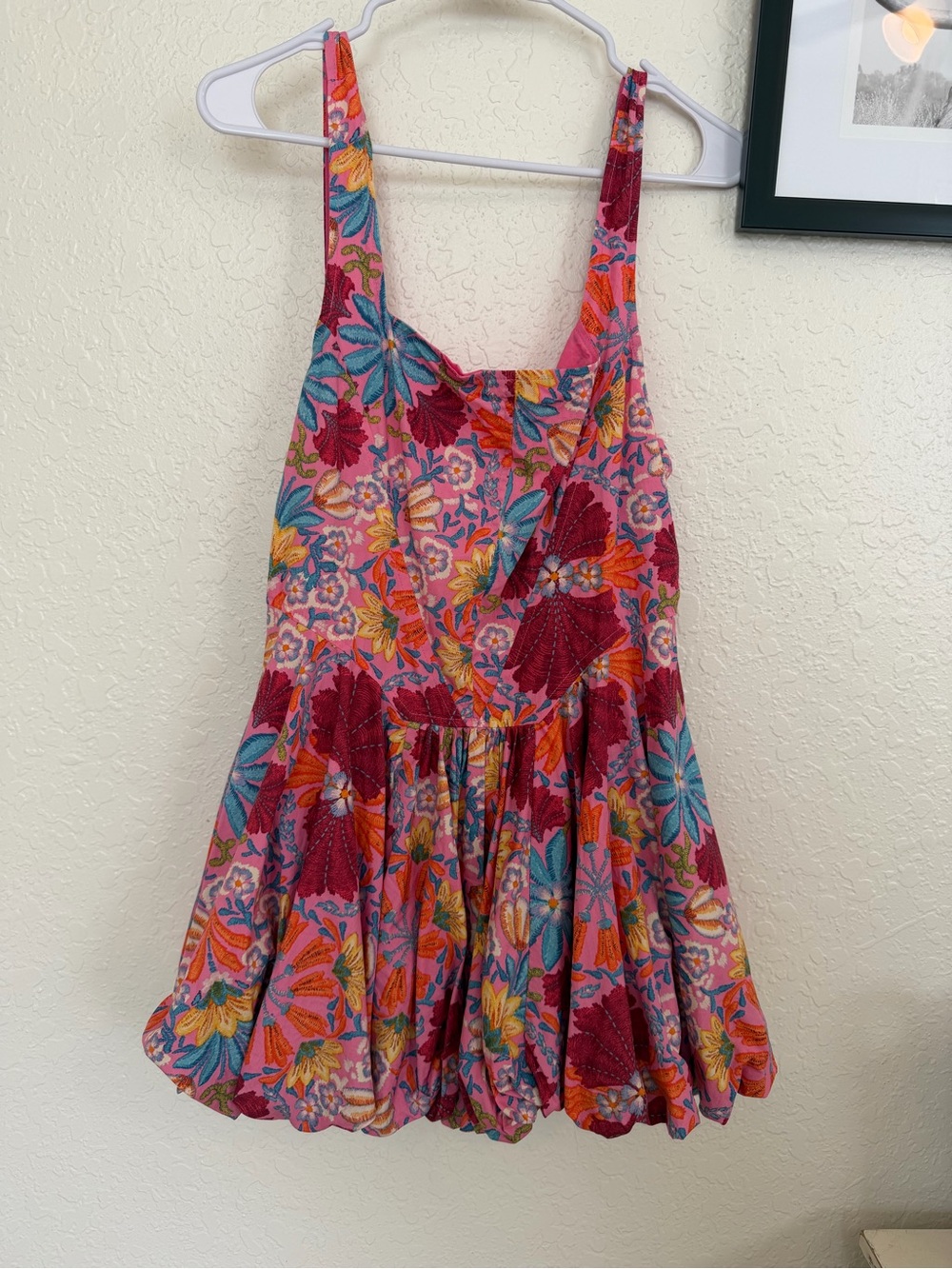 Hausen Floral Pink Bubble-Hem dress